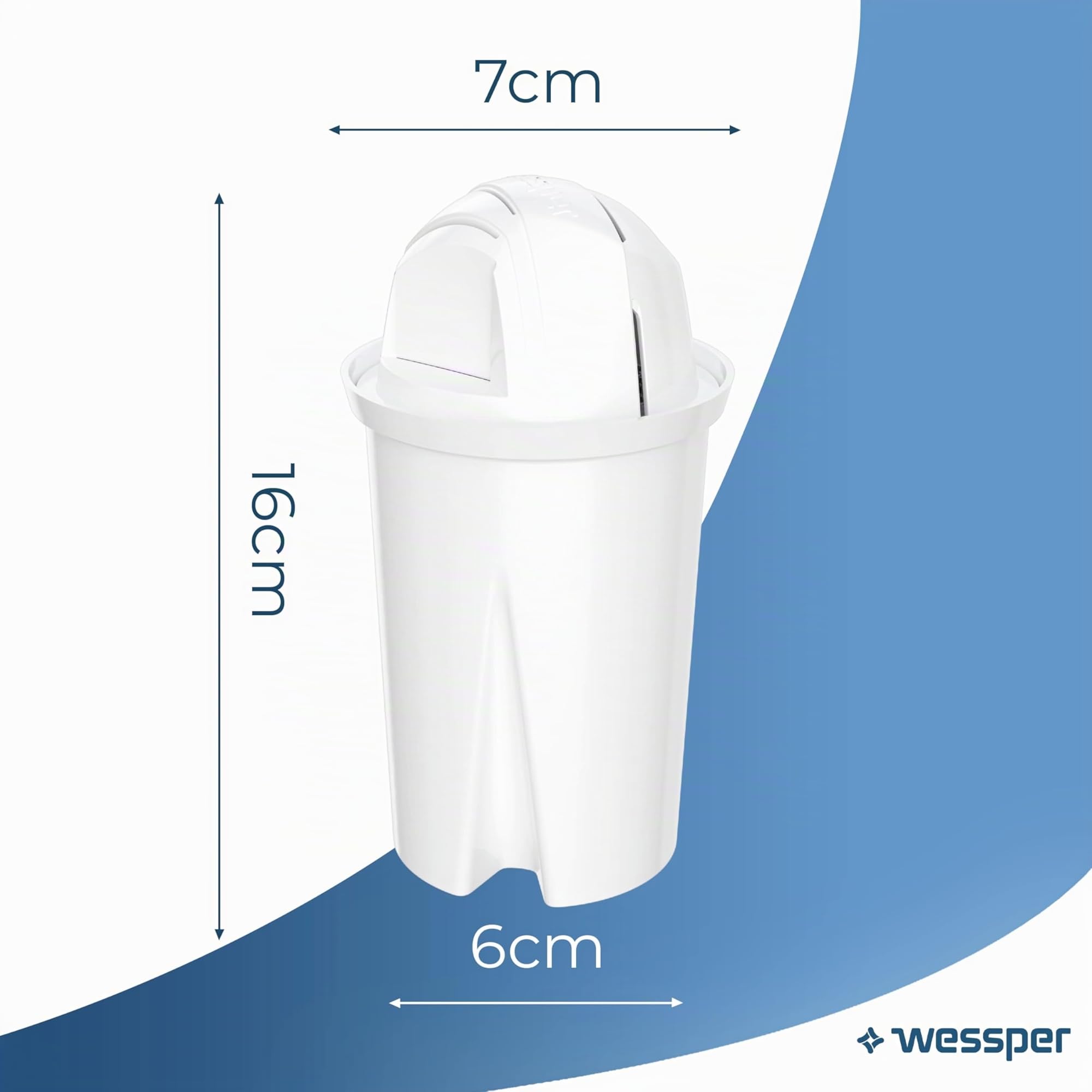 Wessper Filtres à eau Aqua Classic pour Carafe Filtrante, Cartouches filtrantes Compatible avec les Carafe Eau Dafi, Brita, Zelmer, Anna BWT, Laica, PearlCo, 10 pièces