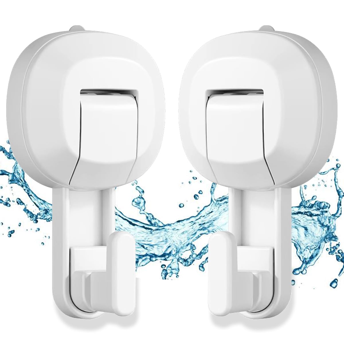 Suction Cup Hooks, 2Pack Heavy Powerful Vacuum Hook 11 Lb Waterproof Reusable Suction Hanger Hook for Kitchen, Bathroom, Restroom, Shower Hanging, Easy to Install and Remove, No Hole Punched