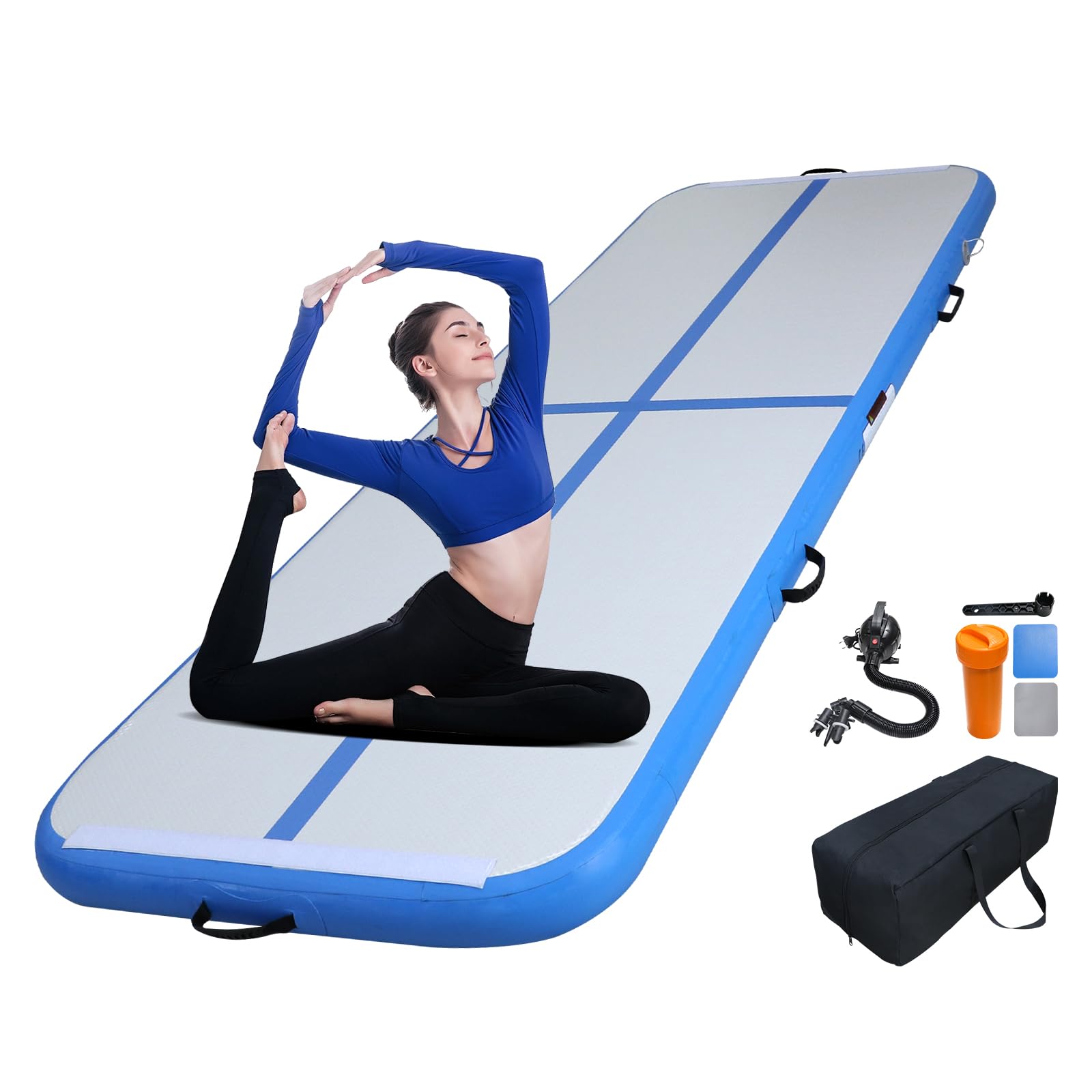 Airtrack - Esterilla deportiva antideslizante y esterilla de fitness para niños y adultos, esterilla de entrenamiento para gimnasia, colchonetas para pista de aire, esterilla de gimnasia/esterilla de