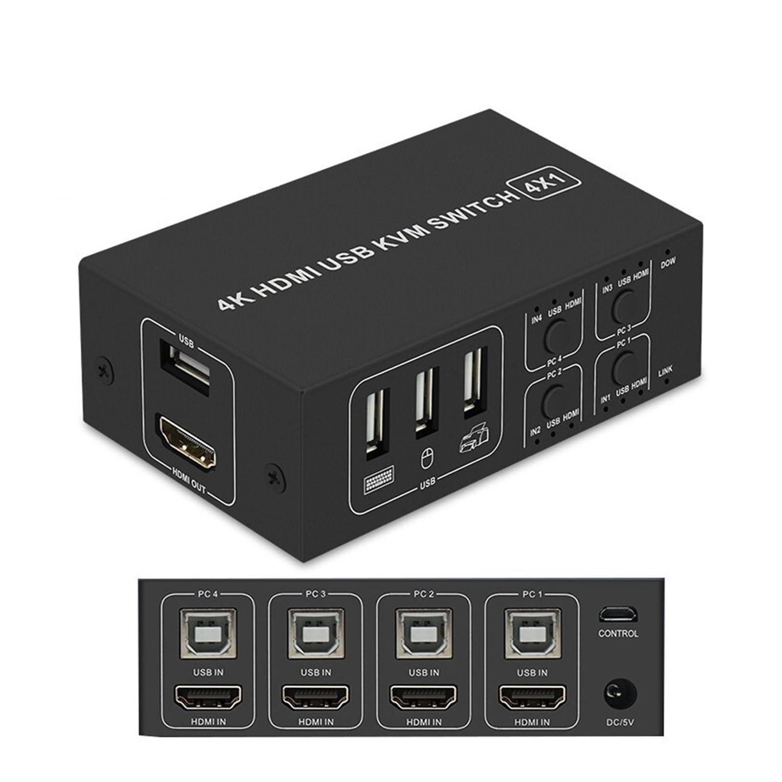 4 Port HD KVM Switch HDMI-Compatible 4K USB HD Switcher HD KVM HDMI Compatible 4 in 1 Out 4K 30HZ PC Laptop-picture-31
