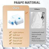 Vista 3 de vacuum storage bags Save 80% on Clothes Storage Space,Premium Vacuum Sealer Bag for organizer, Blankets, Bedding, Clothing,Compression Seal for