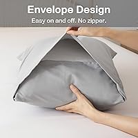 Vista 349 de ROSGONIA Juego de edredón tamaño Queen, color gris carbón, 3 piezas (1 edredón gris oscuro y 2 fundas de almohada) para todas las estaciones, ropa