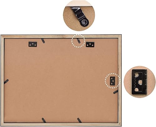 Miniatura 6 de Golden State Art, Juego de 2 portarretratos de madera negra de 12 x 17 pulgadas, tapete negro para fotos de 8 x 10 y 5 x 7 pulgadas, vidrio