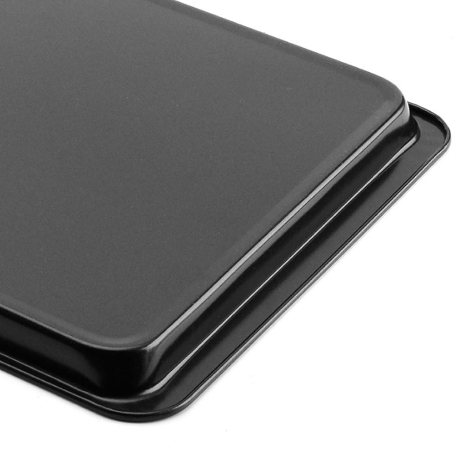 Bandeja para hornear de metal rectangular de acero al carbono antiadherente bandeja para hornear pan bandeja para hornear horno negro bandeja para hornear DIY sartenes para hornear 14 pulgadas