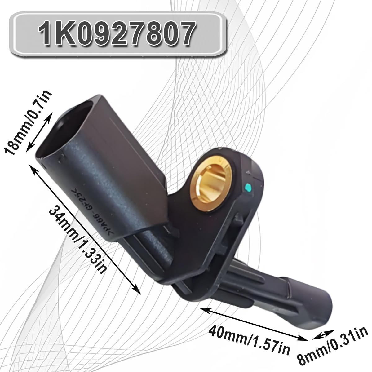 ZAMDOE 1K0927807 Capteur de Vitesse de Roue ABS pour A3 8P1 8P7 8PA Q3 8UB 8UG TT 8J3 8J9 pour Beetle 5C1 5C7 pour Golf 521 5M1 1K1 1K5 5K1 517 AJ5 Jeta 1K2 162 Pasat Scirocco Sharan 7N Tiguan 5N
