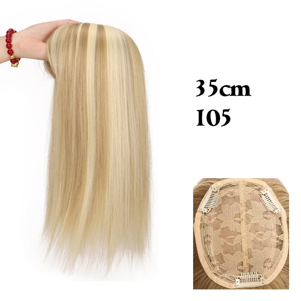 Synthetic Hair Pieces Brown Topper Wig 13x10cm Women Clip In Hair Extensions Base With 3 Clip In Hair Toupee(#144)