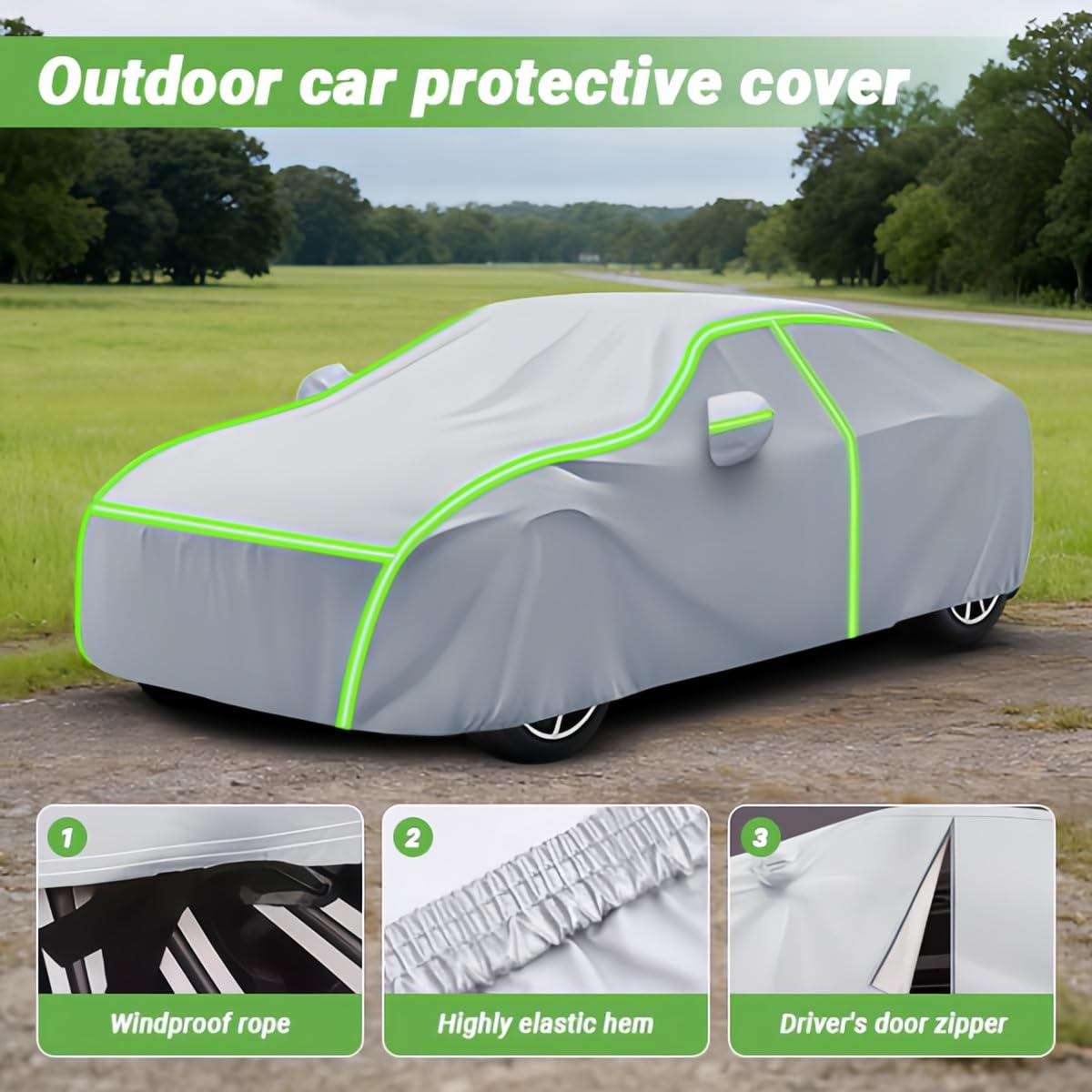 Autoabdeckung für Suzuki Vitara SUV (2015-) | 4,175 x 1,775x1,610 mm, Outdoor Vollkaskoschutzabdeckung Oxford-Gewebe Passgenau Schnee, Regen und Staub Mit Sicherheitsverschluss