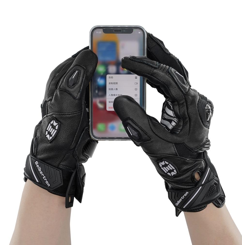 Seibertron™ SPS-2 Carbon Fiber Touchscreen Motorcycle Gloves