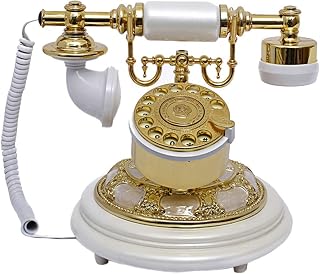 Retro Phone, European Retro Antique Vintage Telephone Rotary Dial Fixed Telephone Turntable Retro Landline Home and Office Telephone Family Living Room Decoration