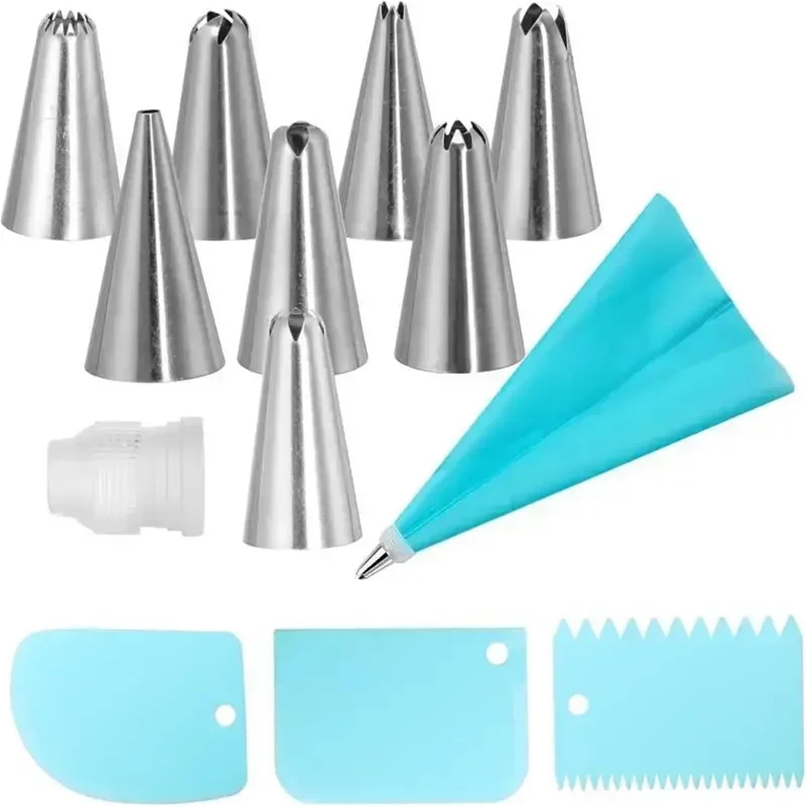 Manga pastelera, Mangas pasteleras Juego de boquillas pastelería Silicona Taza Papel for Magdalenas Decoración Herramientas for Hornear(13 Pcs)