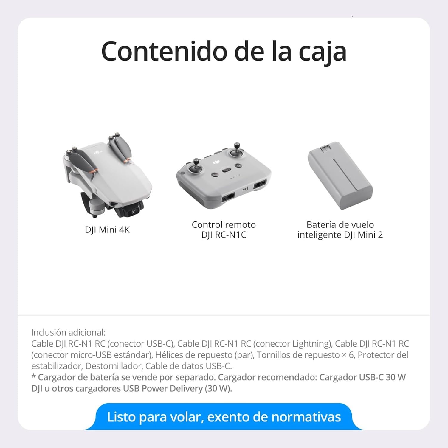 DJI Mini 4K, dron con cámara 4K UHD, menos de 249 g | Estabilización en 3 ejes, transmisión de vídeo a 10 km, regreso automático, resistencia al viento, 31 min de tiempo de vuelo