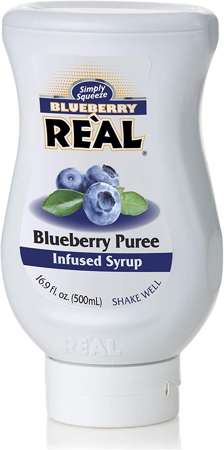 Re’al Syrup | Blueberry Puree Infused Fruit Syrup | Made with Real Fruit | 500ml |Natural Ingredients| Cocktails, Baking, Smoothies, Mixing Drinks, Desserts