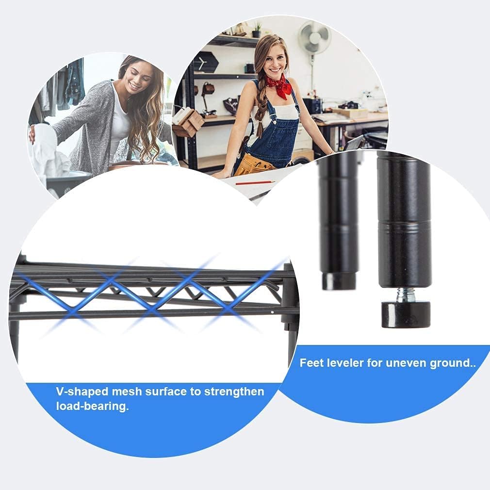 Gеt Sресіаl Prісе 4 Tier Wire Shelving Rack Wire Shelving Unit, Metal Steel Shelves Adjustable Storage Organizer,1000 LBS Capacity, 54 H x 36 W x 14 D, Garage Shelving Rack for Office Kitchen Pantry Black