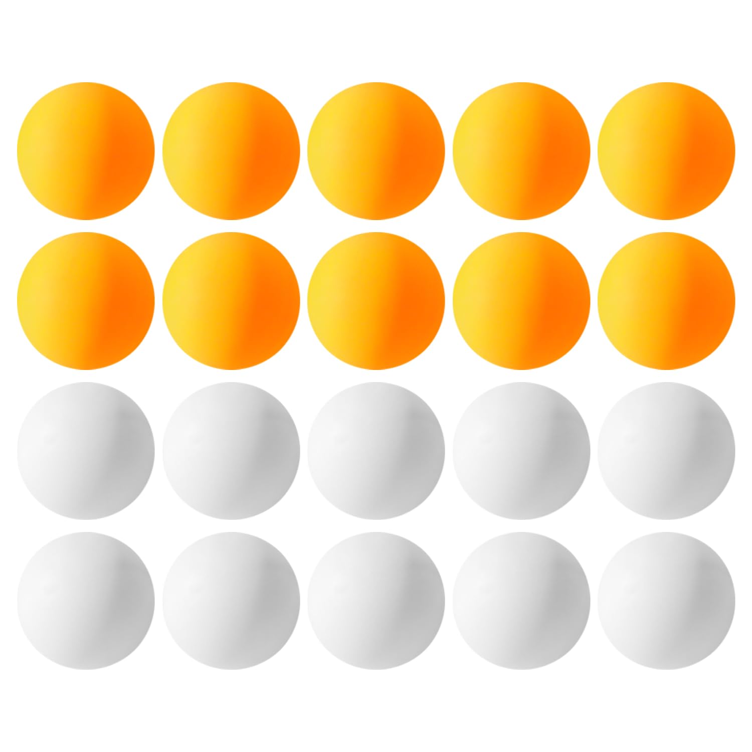 LSYYSL 20-Piece Table Tennis Balls, 4cm, White+Yellow, Durable PP Material, Suitable for Table Tennis Training and Entertainment