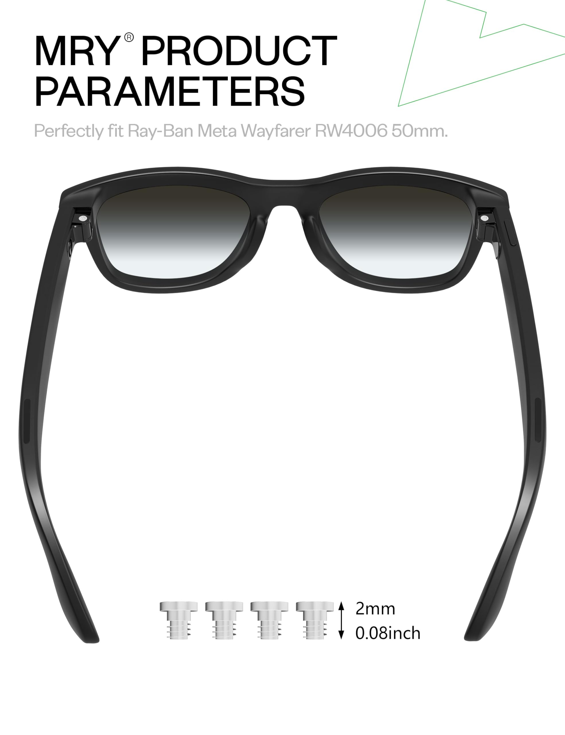 Mryok Viti di ricambio per occhiali Ray-Ban Meta Wayfarer/Skyler/Headliner Gen 1 e Gen 2 Smart AI - Opzioni
