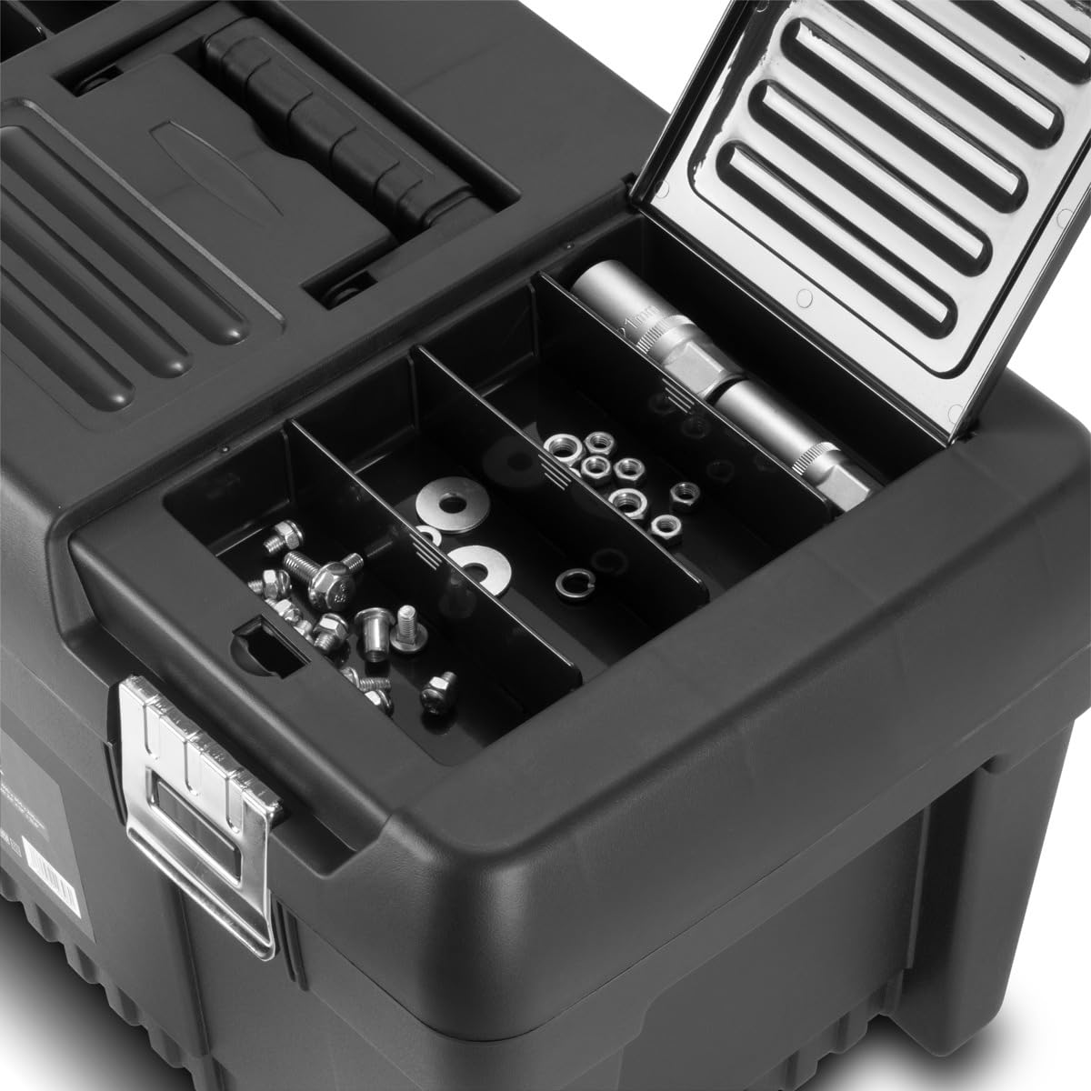 STAHLWERK Toolbox - Juego de 4 cajas de herramientas vacías, sistema modular 4 en 1 | Caja de herramientas, caja de herramientas, organizador de herramientas con cajas surtidas integradas