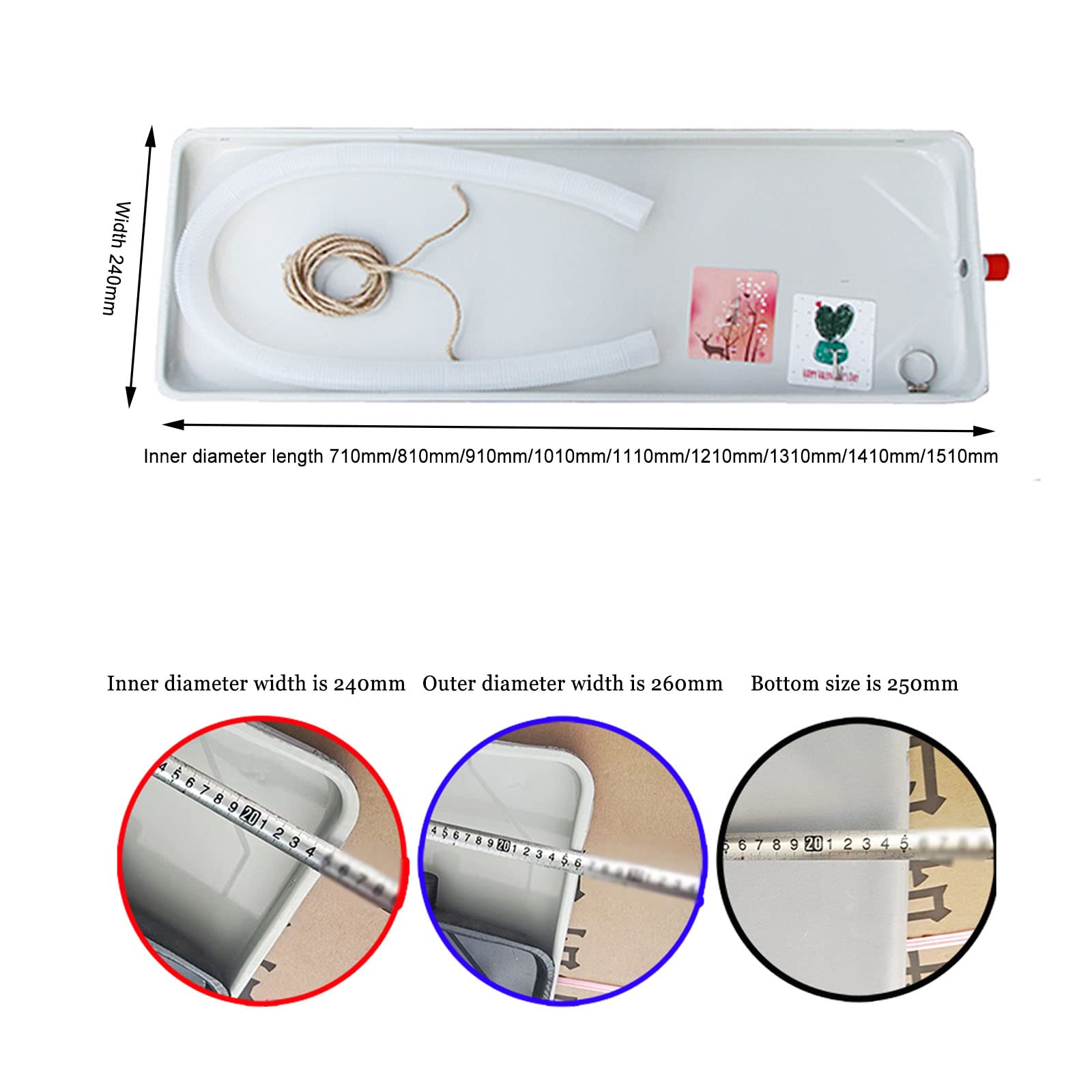 Vaschetta raccogligocce in metallo zincato per condizionatore d'aria - Vaschetta antigoccia condensata con kit tubo di scarico per unità esterna AC