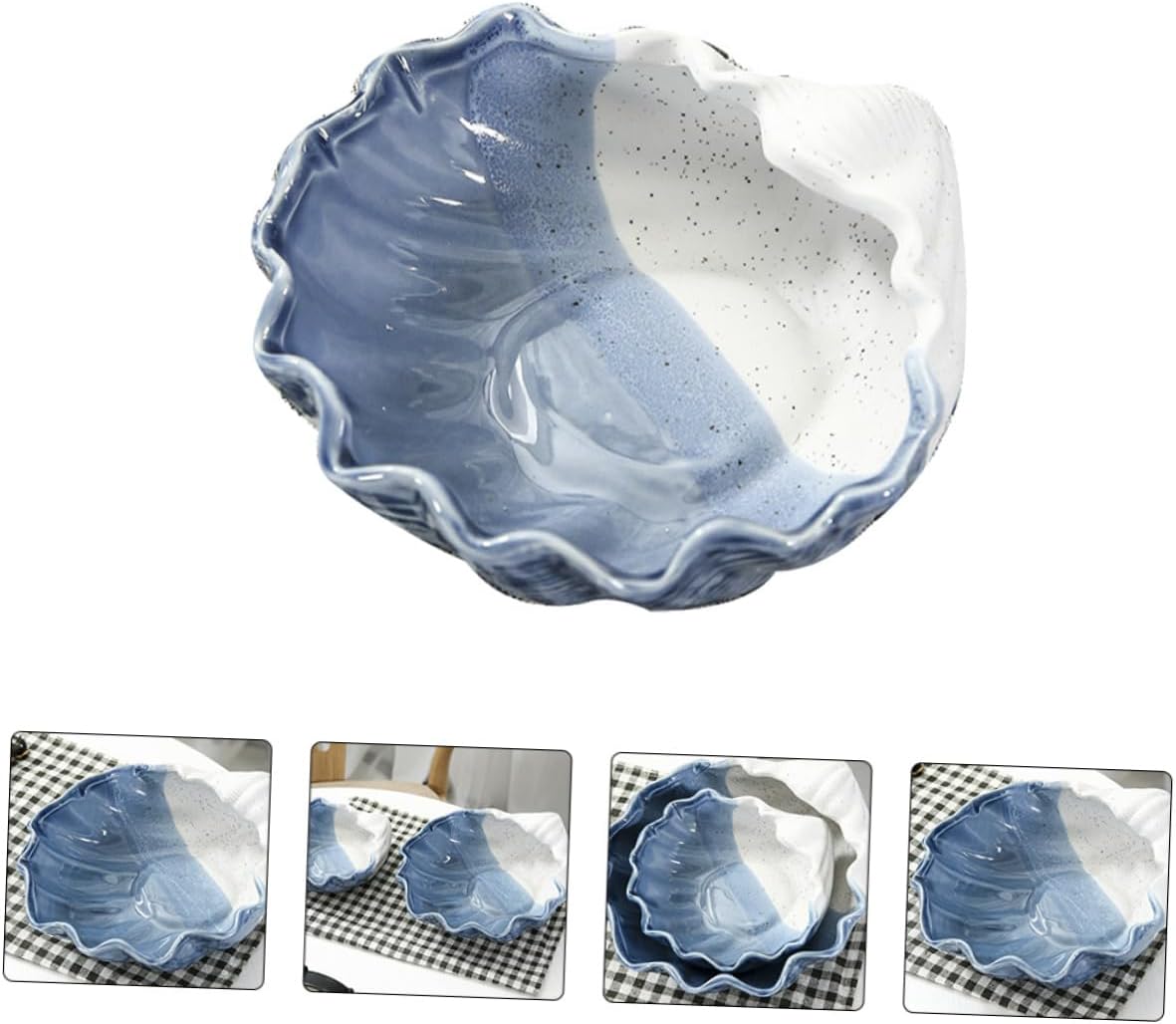 Homoyoyo 1pc Porcelain Seashell Jewelry Tray Dresser Decor Accessories Sorter Tray Lovely Storage Container for Ring Display Desktop Adornment in Ceramic Storage Tray