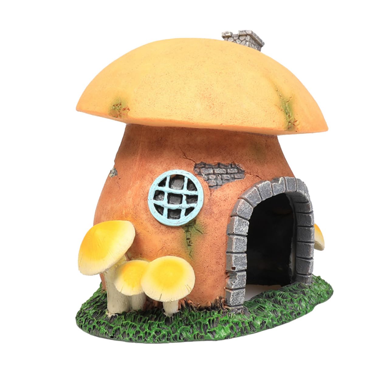 Happyyami 1pieza Adorno De Acuario De Premium Refugio Decorativo para Peceras Castillo De Hongos para Reptiles y Tortugas Suministro Acuático Natural