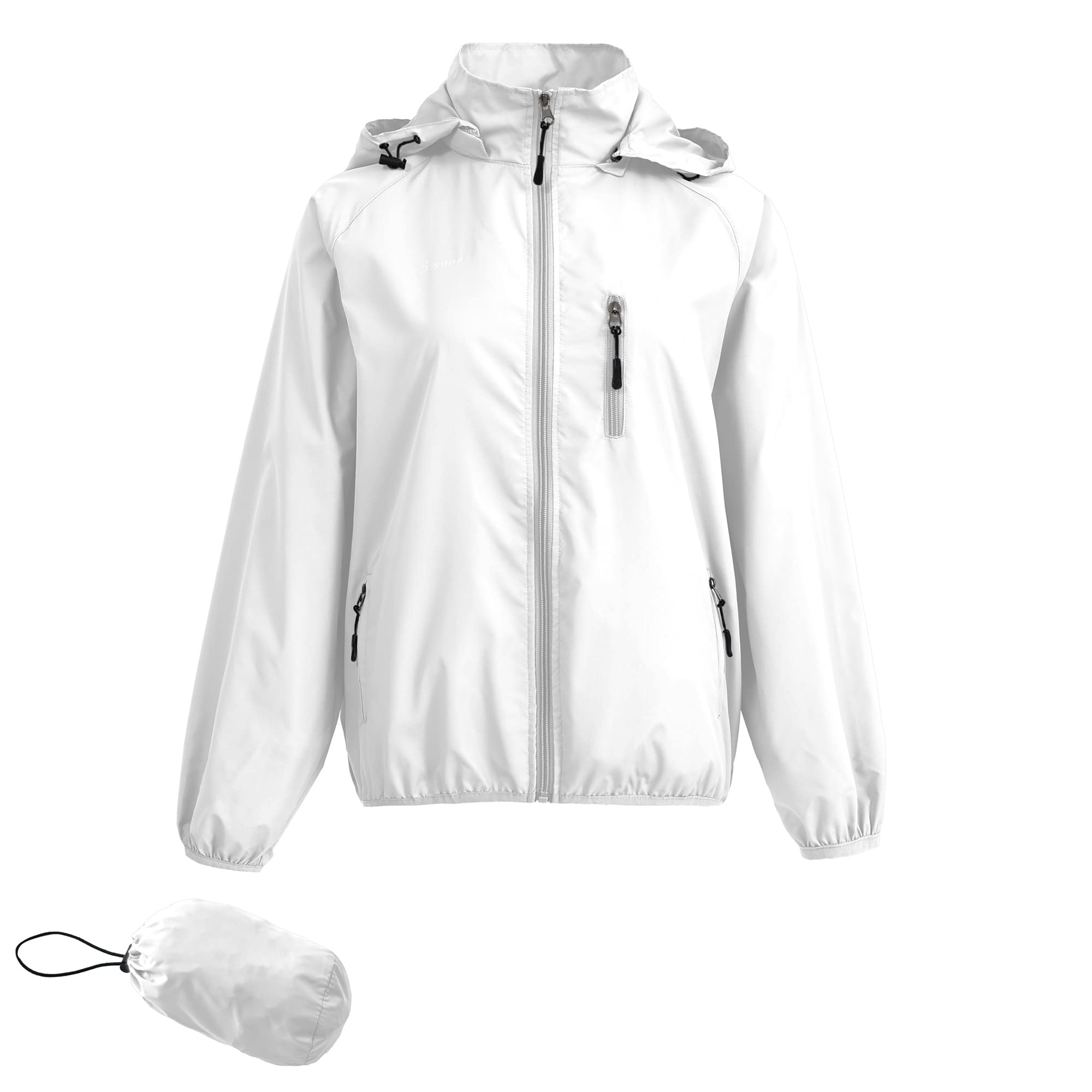 Women's Lightweight Waterproof Jacket Packable Windbreaker Running Coat