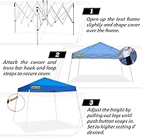 Vista 3 de King Canopy Slantleg - Tienda de campaña desplegable instantánea con cubierta de 10 x 10 pies/cubierta blanca