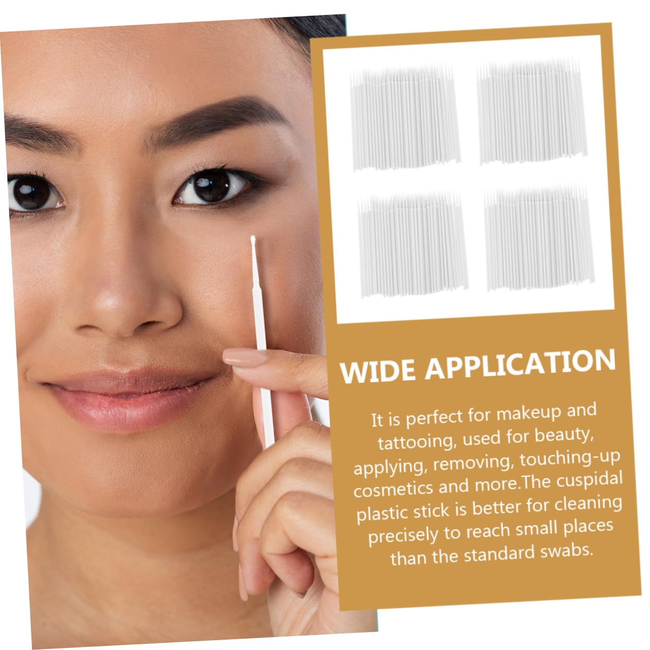 4Packs Disposable Beauty Swabs for Eyebrows Multipurpose Applicator Sticks for Cosmetic Use Comfortable Grip for Daily Needs and Precision Application