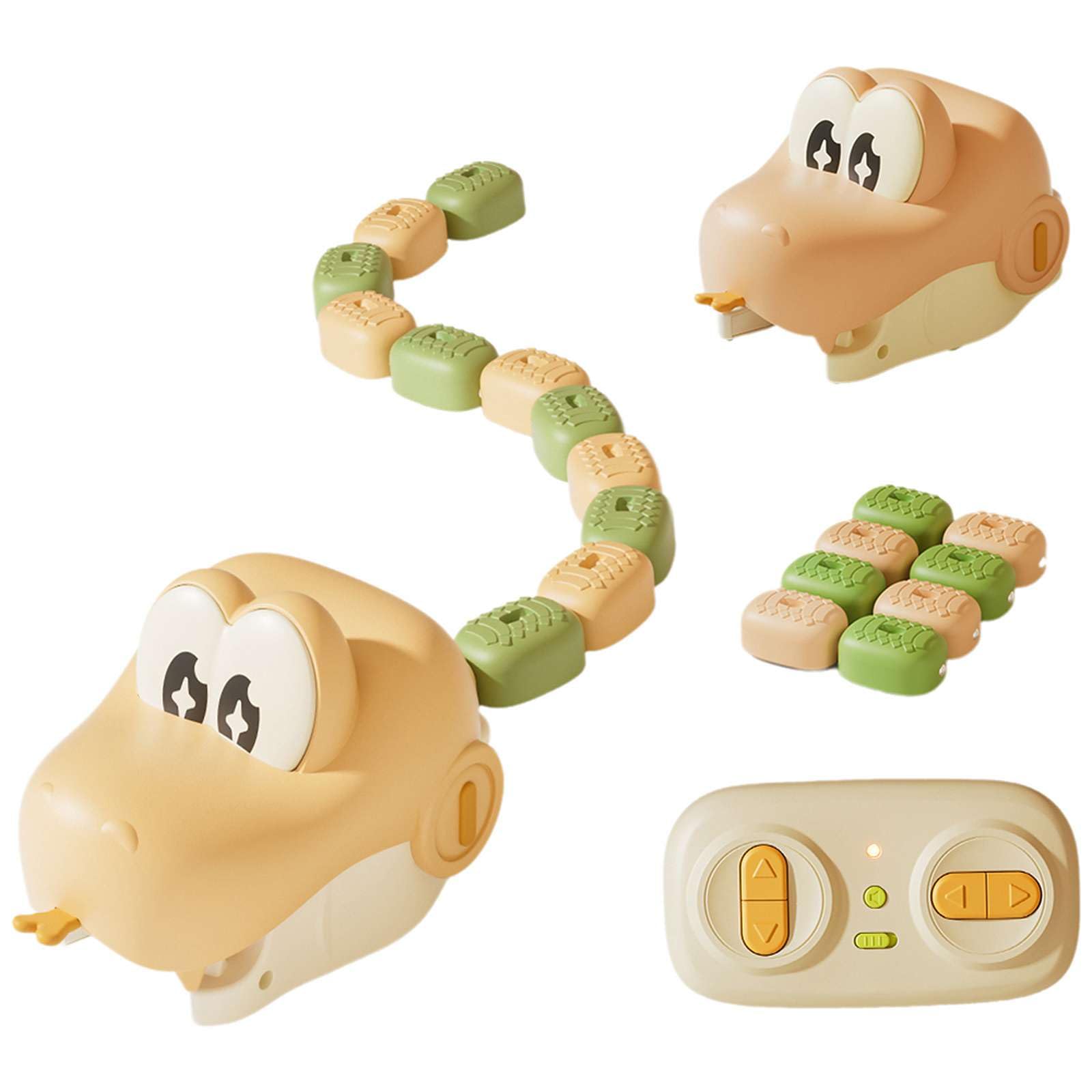 Magnetic Snake Game Toy Eating Itself, Remote Control Eating Snake Toys with Sound and Light, Interactive Parent-Child Competitive Game Race Car Toy for Kids Boys Girls