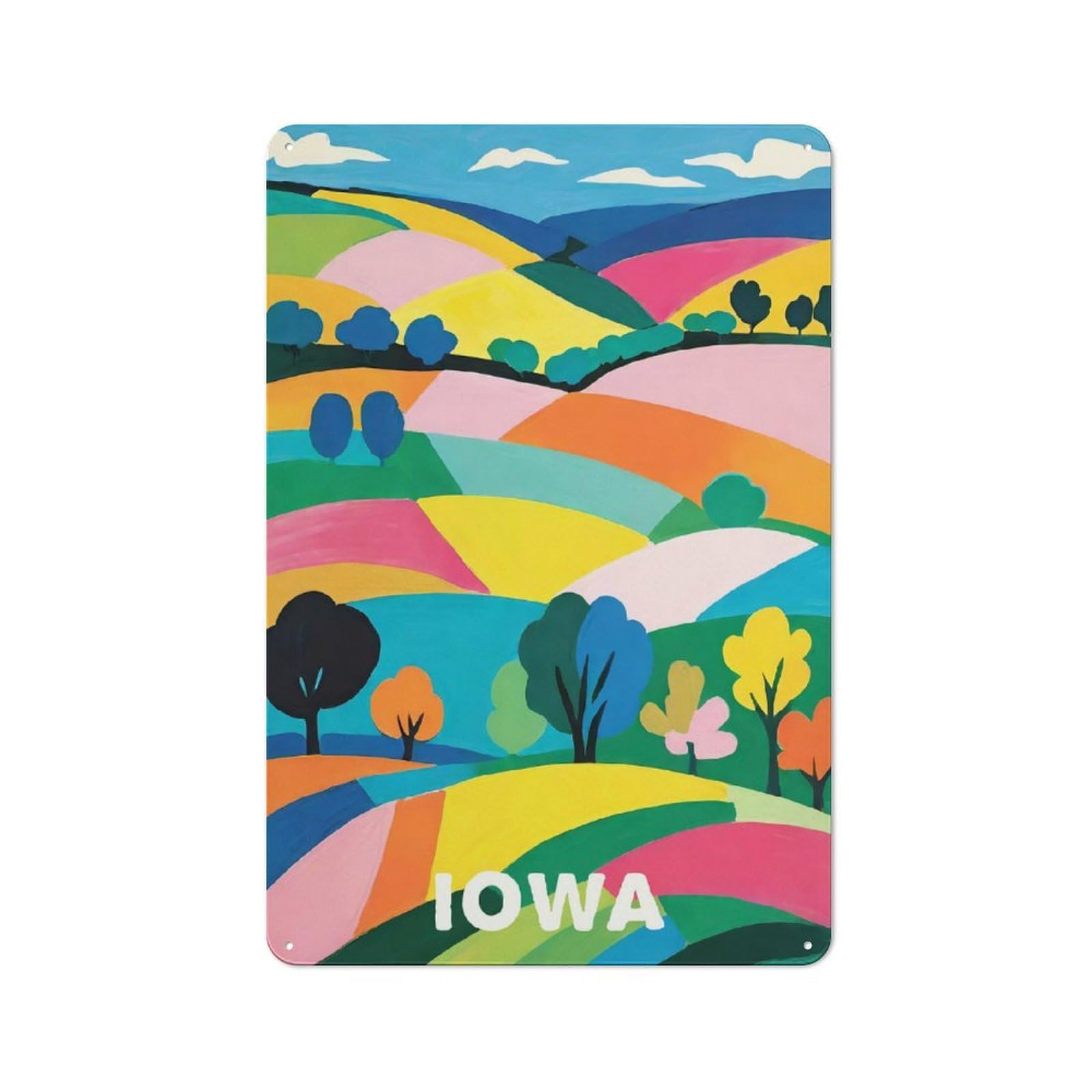 Iowa My Home Metal Tin Sign for Pet Owners, Birthday, Christmas Or Housewarming Gift, 30x20cm