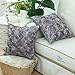 CaliTime Pack of 2 Cushion Covers Throw Pillow Cases Shells for Couch Sofa Home Solid Stereo Roses Floral 18 X 18 Inches Gray