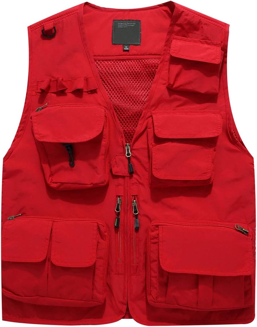Jenkoon Men's Work Multi-Pockets Lightweight Outdoor Travel Fishing Vest