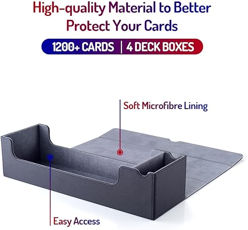 Miniatura 4 de MIXPOET Caja de cartas 5 en 1 para tarjetas YGOMTGPTCG  Incluye 4 fundas para cartas y 1 caja de almacenamiento de tarjetas coleccionables premium