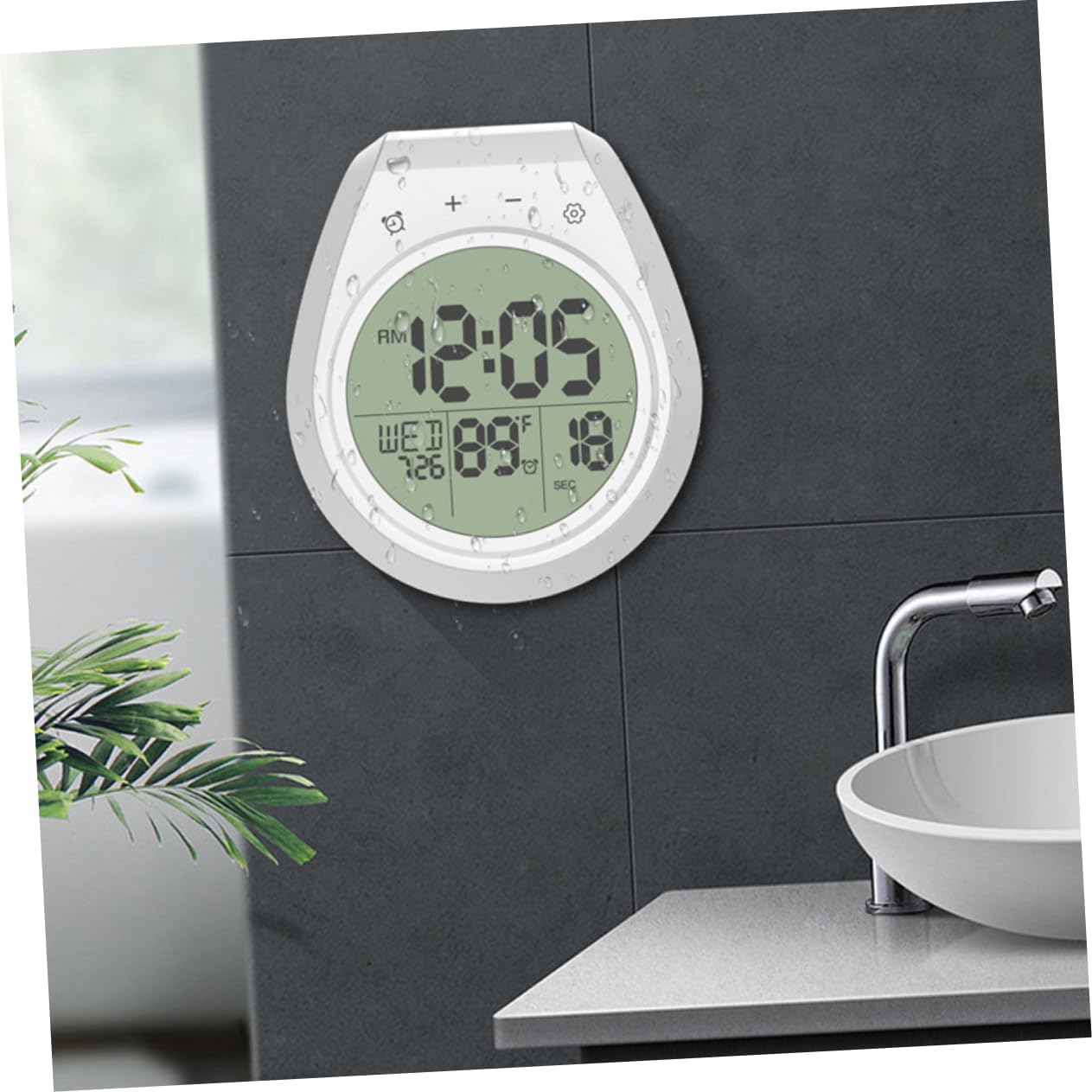 Bathroom Wall Clock Battery Operated Non-Ticking Design for Kitchen and Shower Spaces Easy Installation and Fog-Resistant for Home Decor