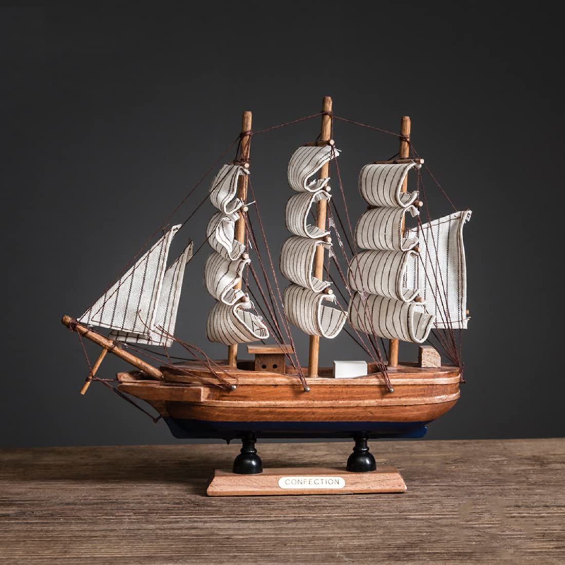バイキング 船 帆船模型 W600×D170×H430mm オール マスト 海賊 モデル