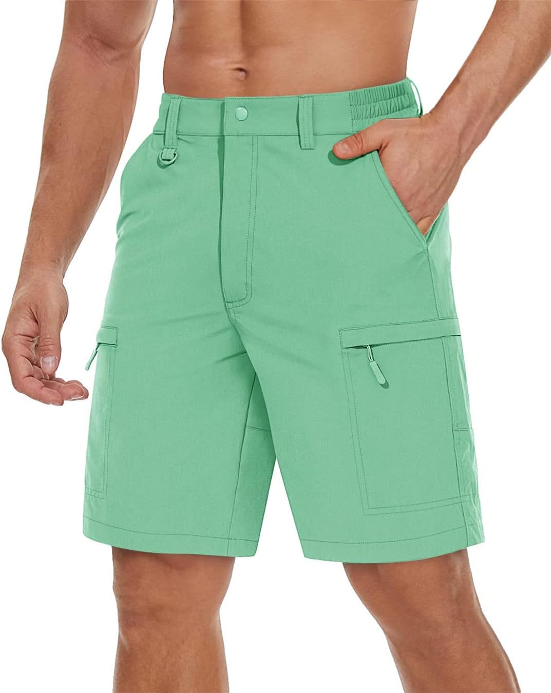 Wjnvfioo Summer Quick Dry Cargo Shorts Mens Hiking Fishing Outdoor Short Pants Travel Multi-Pockets Work Shorts