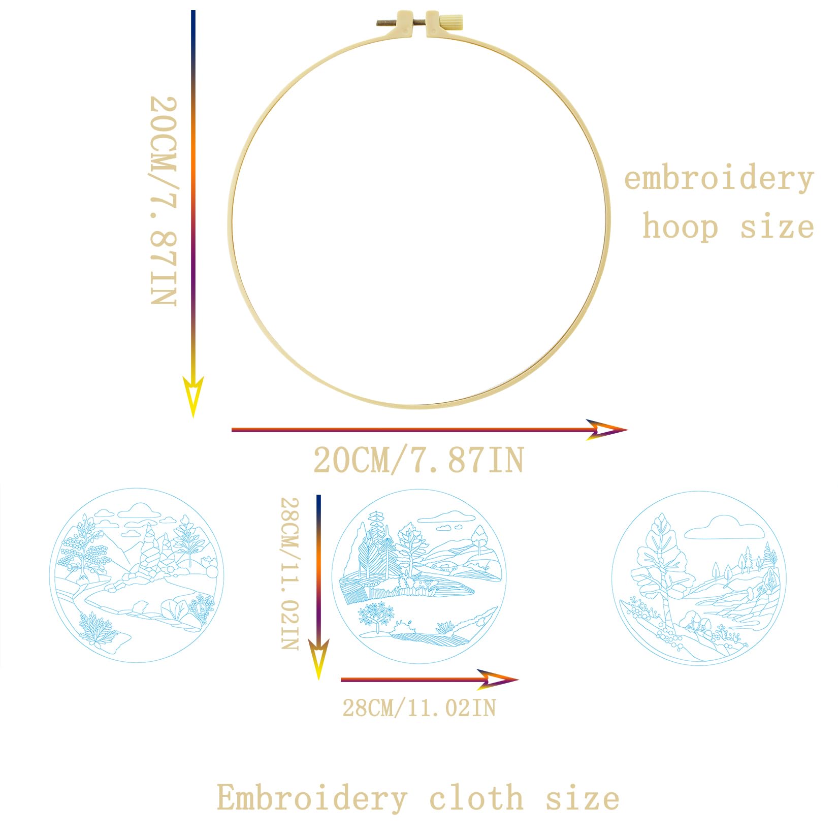 cukol cukol Embroidery Kit for Beginners 3 Set Advanced Embroidery Starter Kit for Adults Easy Streamside Landscape Pre Printed Stamped Cross Stitch Gift for Relaxation Craft Lovers or Home Decor - Image 2