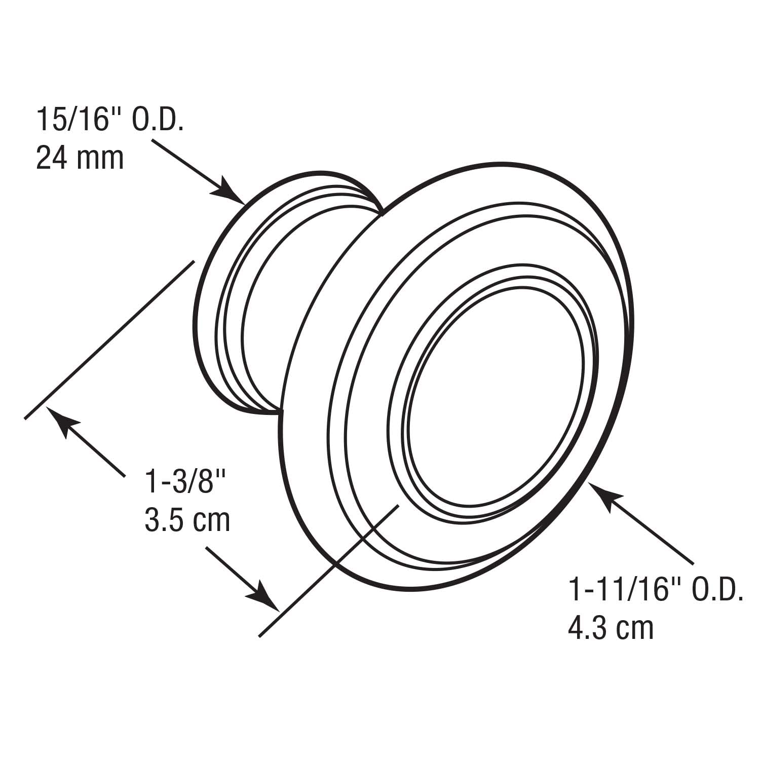 Prime-Line N 75681-3/8 in. Bi-Fold Door Knobs, Matte Black Finish (Single Pack) - Image 2