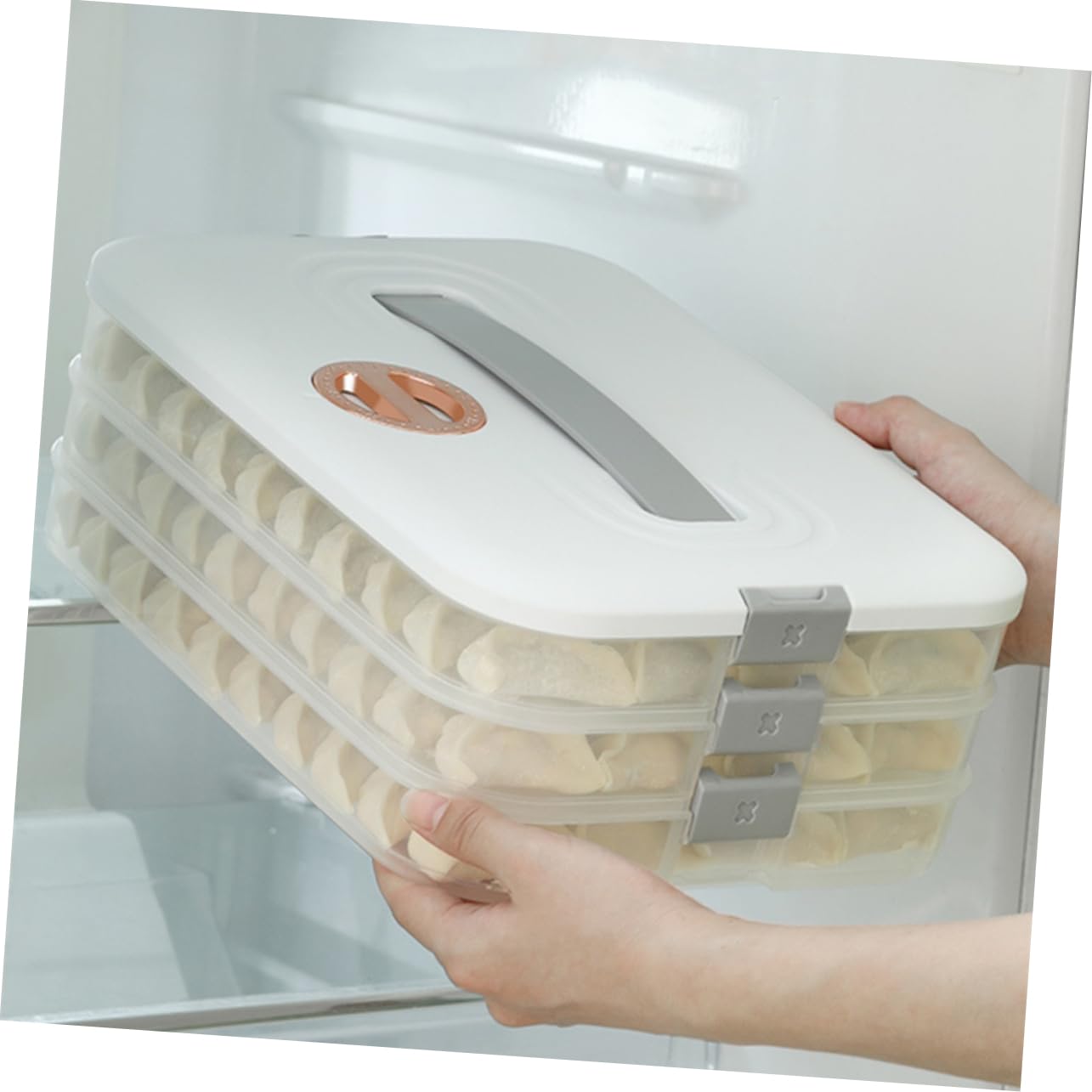 Cabilock Caja de Conservación de Alimentos Frescos para Guardar Dumplings Estuche Frigorífico Contenedor de Cocina