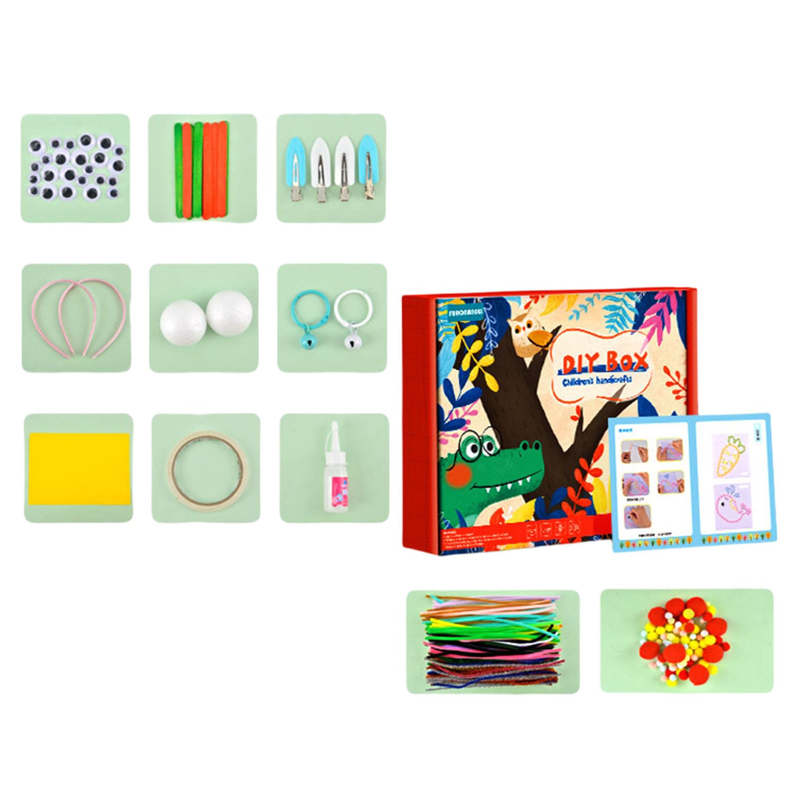 Tsophreniq Pipe Cleaners Set with Balls and Eyes Chenilles Stems Bend Stick Fuzzy Wire Stick Colorful Fuzzy Kids Toy Colorful