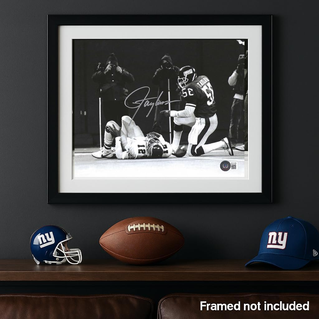 Lawrence Taylor “The Sack” Autographed 11×14 Photo Poster – New York Giants Hall of Fame Linebacker Collectible – Becketts Certified Memorabilia for Valentine’s, Father’s Day, Birthday or Christmas Gift