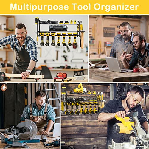 7 Drill Holder Wall Mount Power Tool Organizer,Garage Tool Organizer Wall Mount Cordless Drill Organizer Rack,Heavy Duty Power Tool Holder Utility Rack With Compact Design,Cordless Tool Storage Rack #TOP6