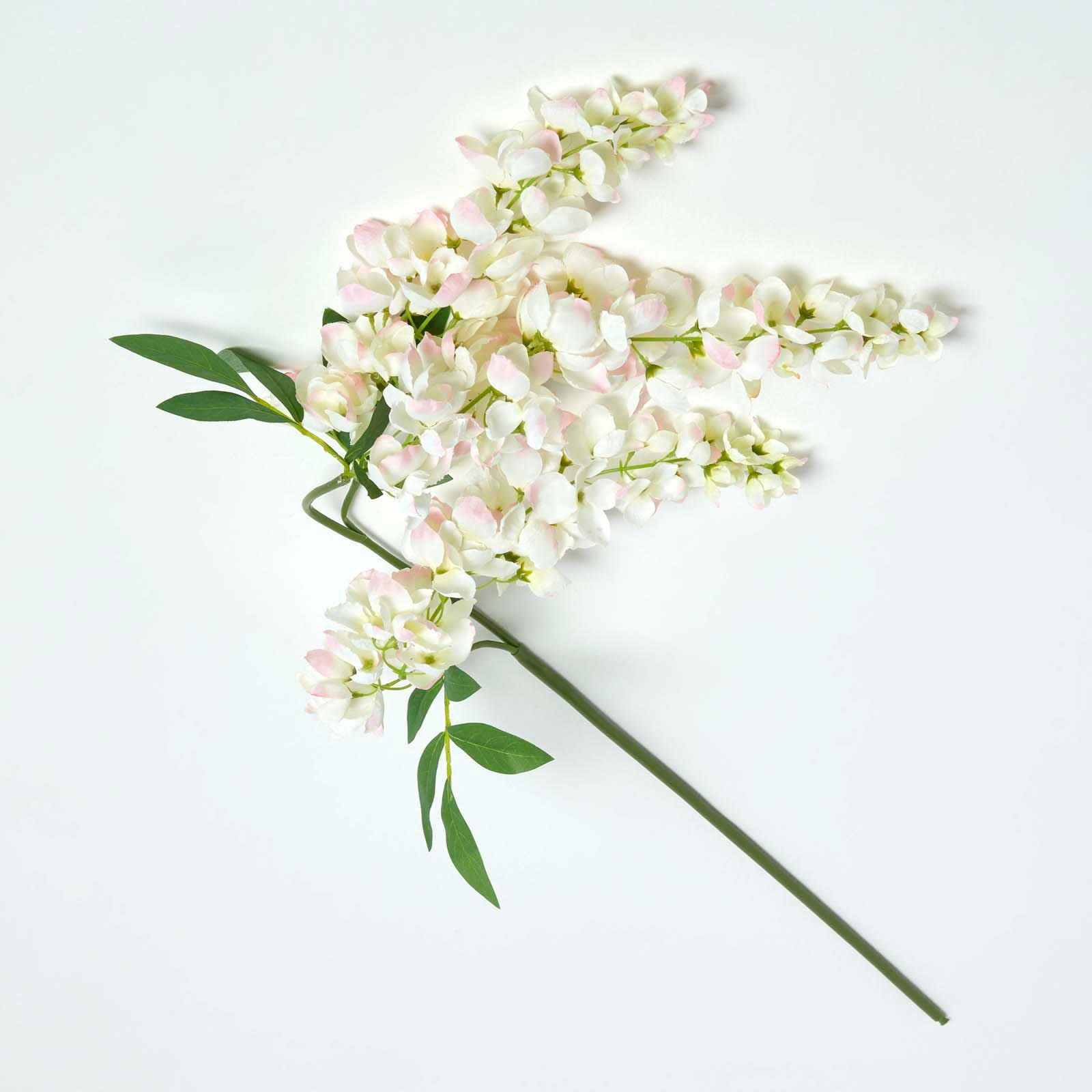 B&Q -  Artificial Cream Handcrafted Wisteria Flower Single Stem92 Cm