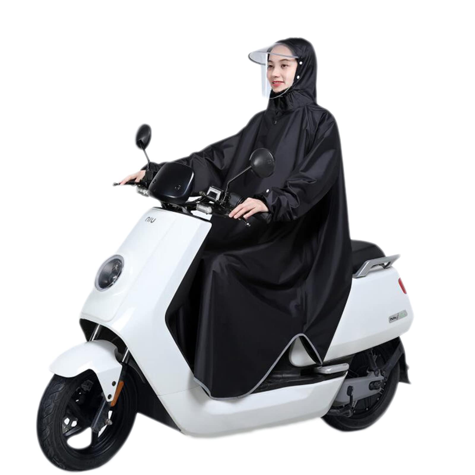 Poncho impermeable reutilizable chubasquero hombre mujer ligero negro 5XL para exterior y senderismo