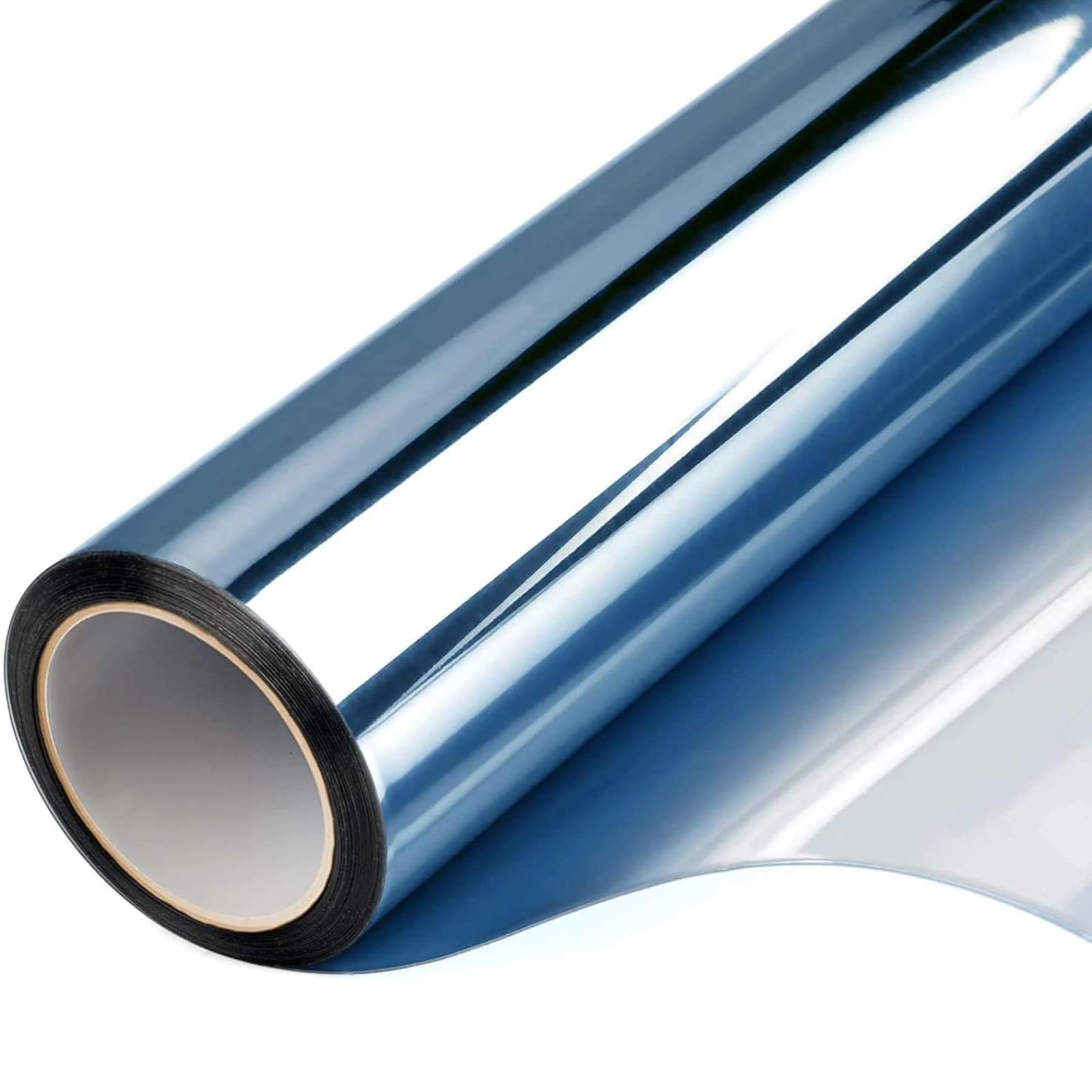 Filmgoo Blue Silver Privacy Window Film One Way Mirror Window Film Static Cling No Glue, Heat Control Uv Protection Window Film For Home And Flat, 60 X 1000Cm