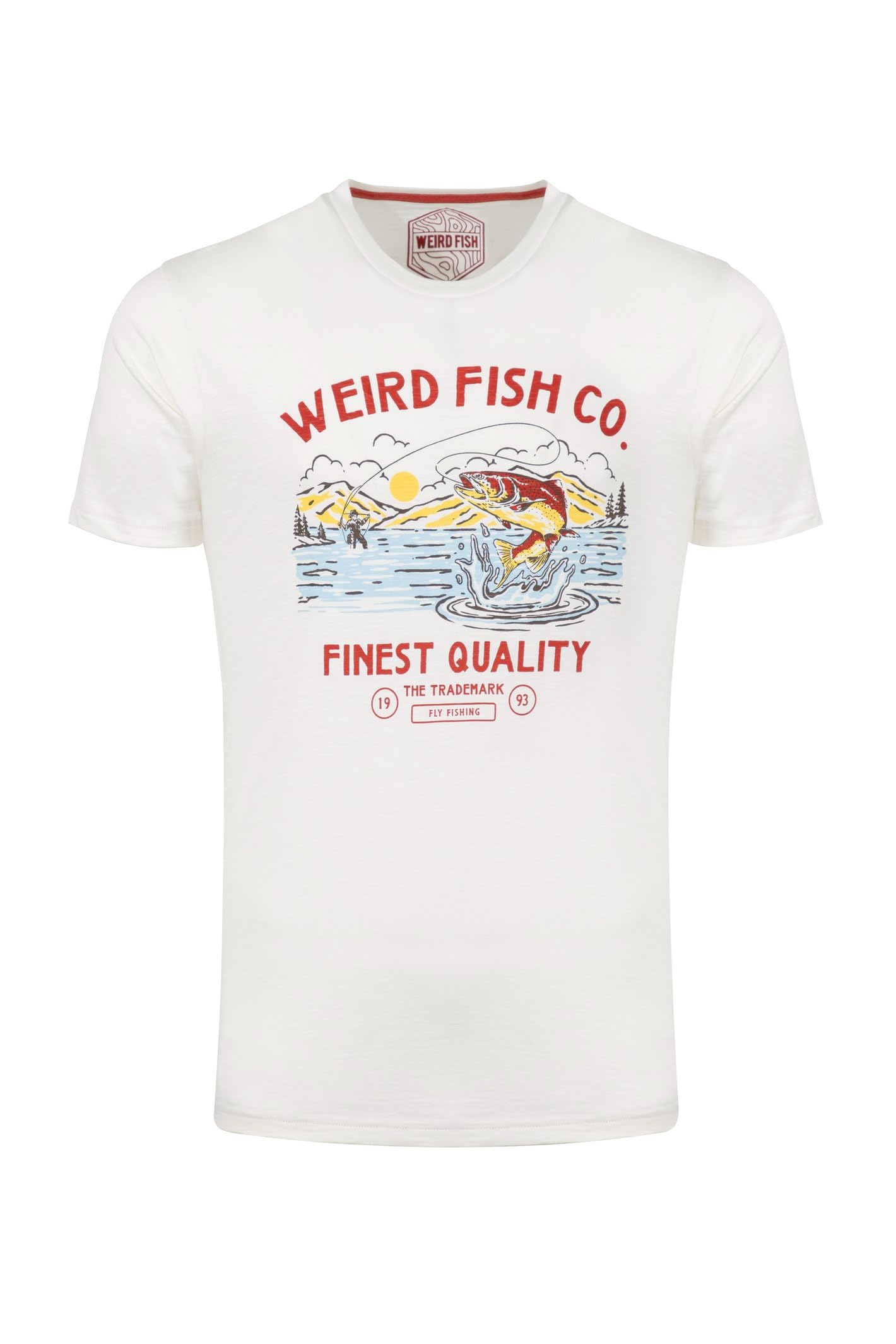 Weird Fish Men's Dusty White Fish Out Of Water Front Print Graphic T-Shirt Size 2XL