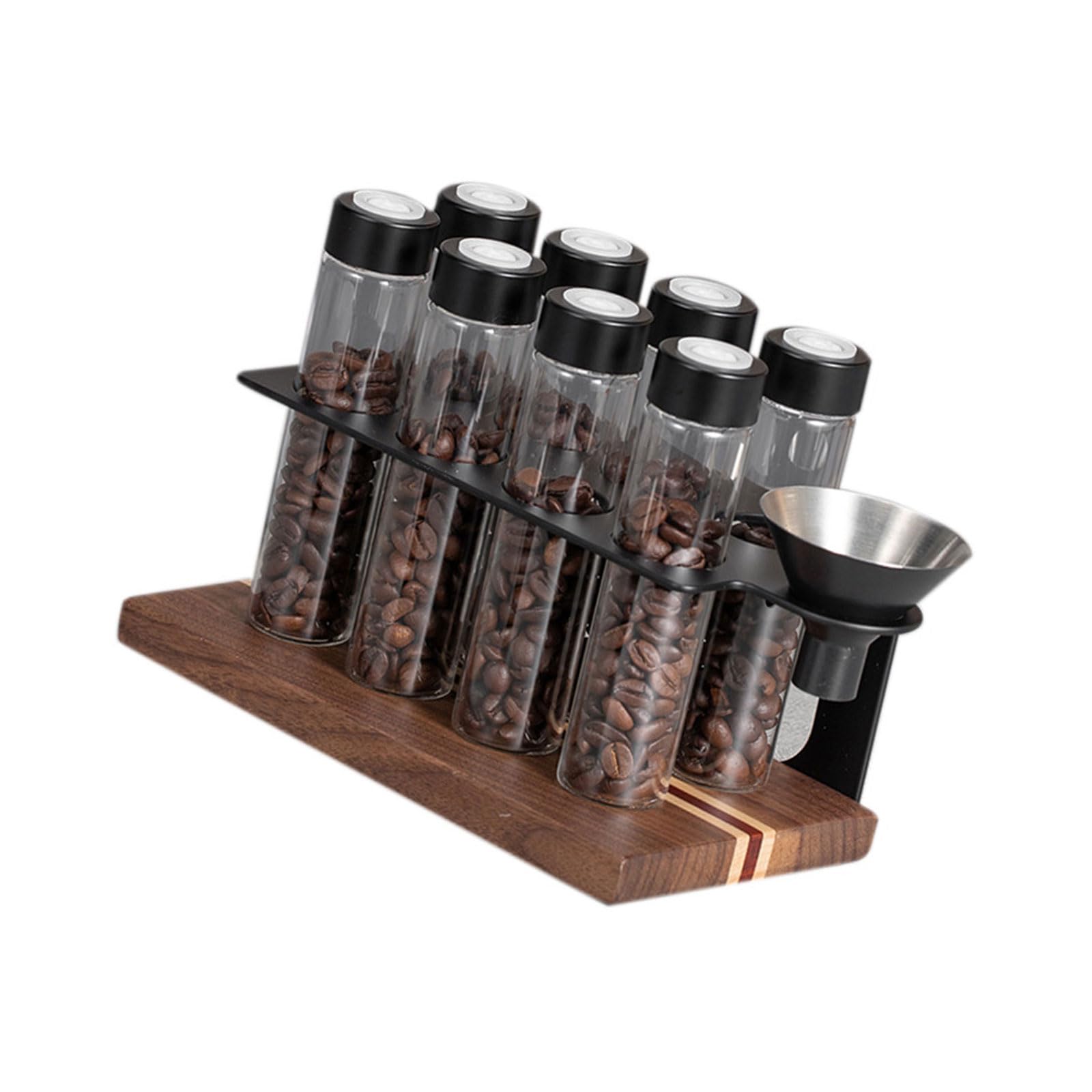 NUEAYMS 1 Wood Coffee Canister with FreshLock, Airtight Kitchen Storage for Beans & Leaves, Countertop Coffee Storage Container