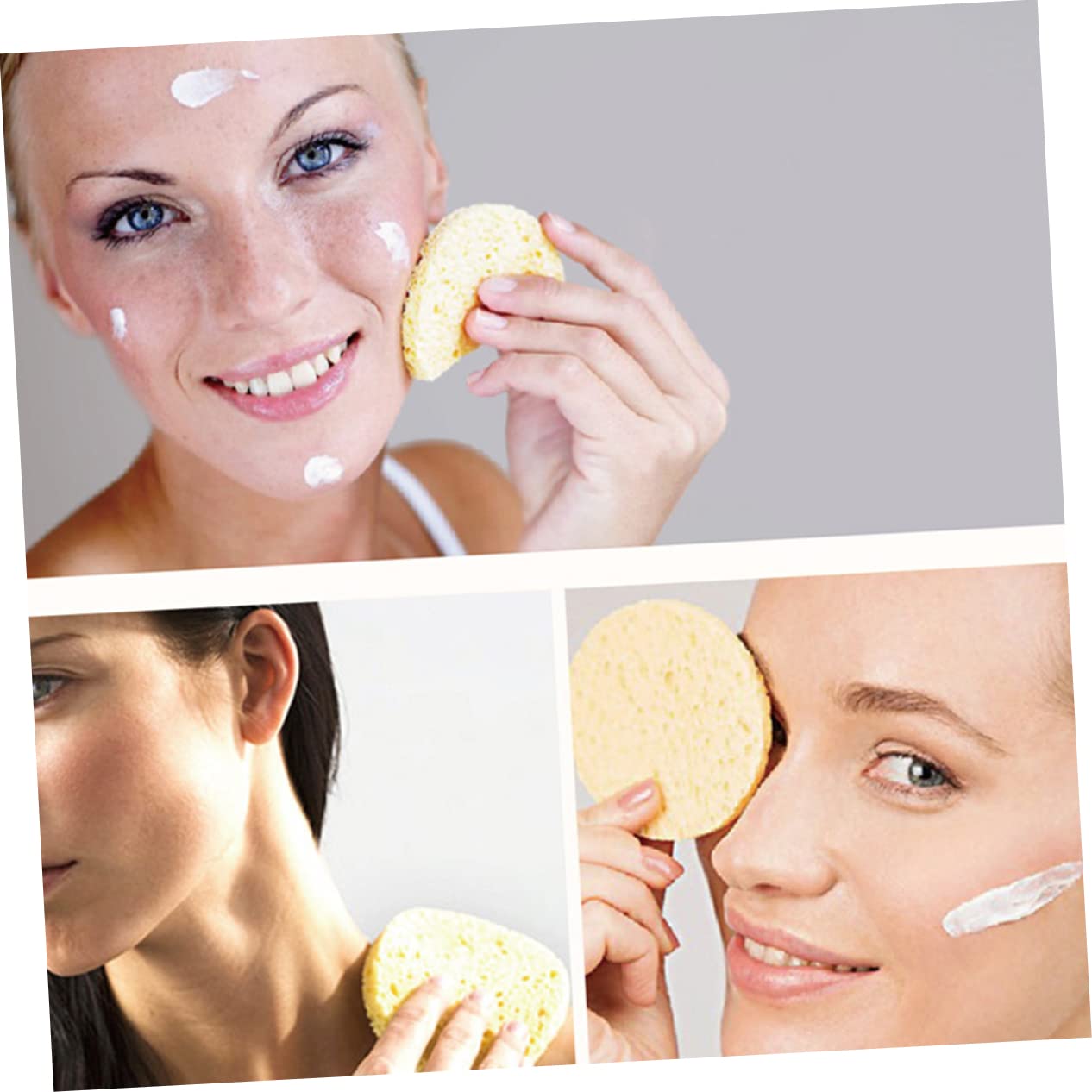 Healeved 100pezzi Pz Spugne Cellulosa Naturale Per Pulizia Viso Strumenti Per Rimozione Make-up Morbide e Delicate Formato Rotondo Per Esfoliazione e Detersione Pori