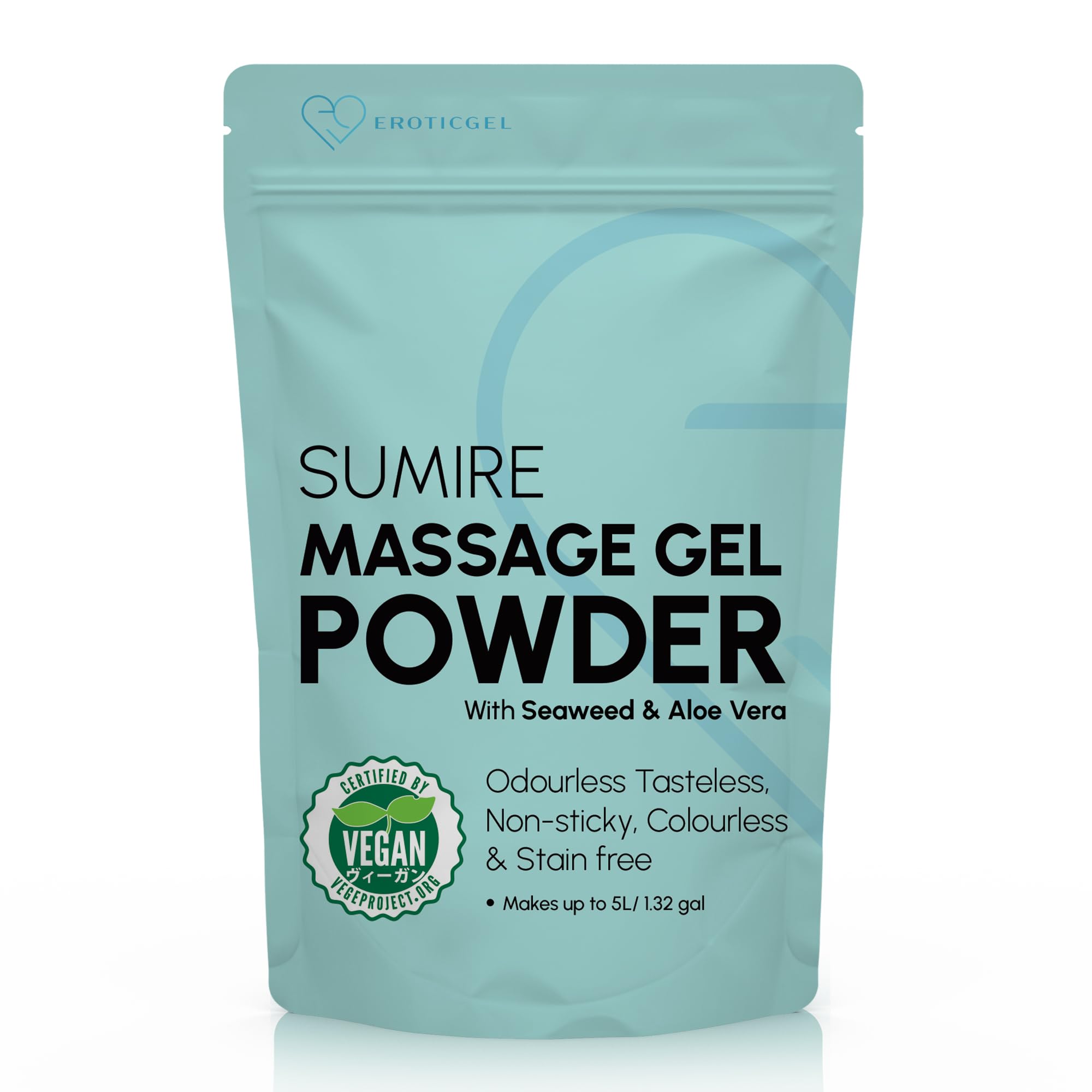 Polvo de Gel de Masaje Nuru Japonés 50g – Edición Sakura | Sobre resellable | Aloe vera, alga marina, regaliz y té verde | Hecho en Japón | Inodoro, insípido, no mancha | Rinde hasta 5 litros de gel