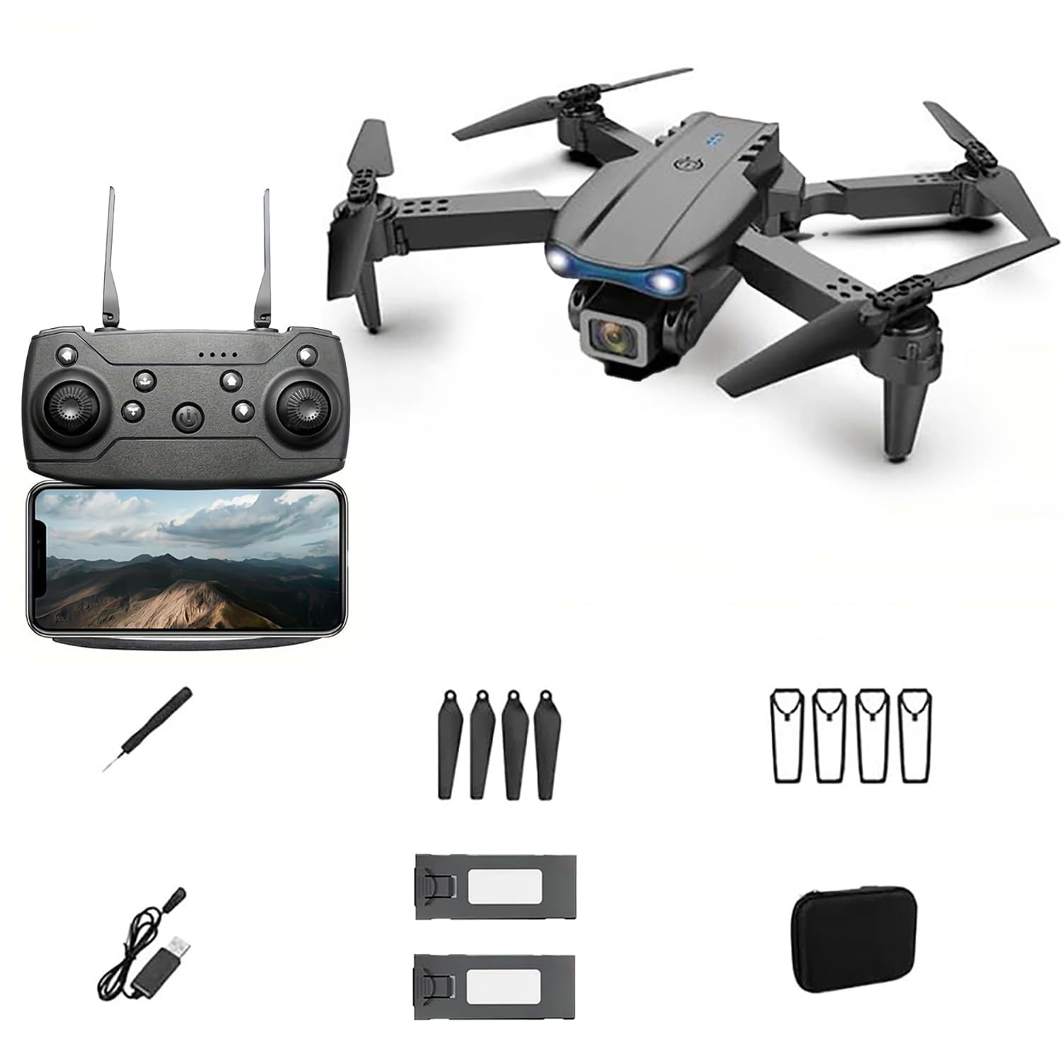 3点セット　E99 カメラ付き ドローン Amazon.co.jp: E99 ドローン カメラ付き 4K HDデュアルカメラ 100g未満