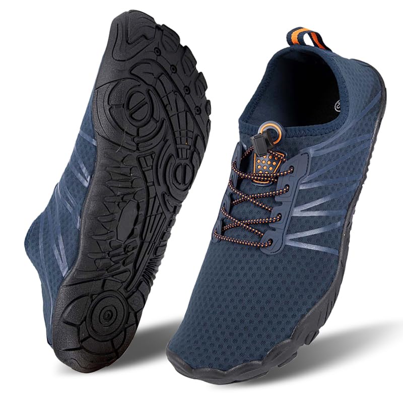 Barefoot Shoes for Men Lightweight Non Slip Quick Dry Hiking Running Walking Water Footwear Trail Breathable Wide Toe Aqua Socks Comfortable for Surfing Pool Swim Adventure Gym Fitness Yoga
