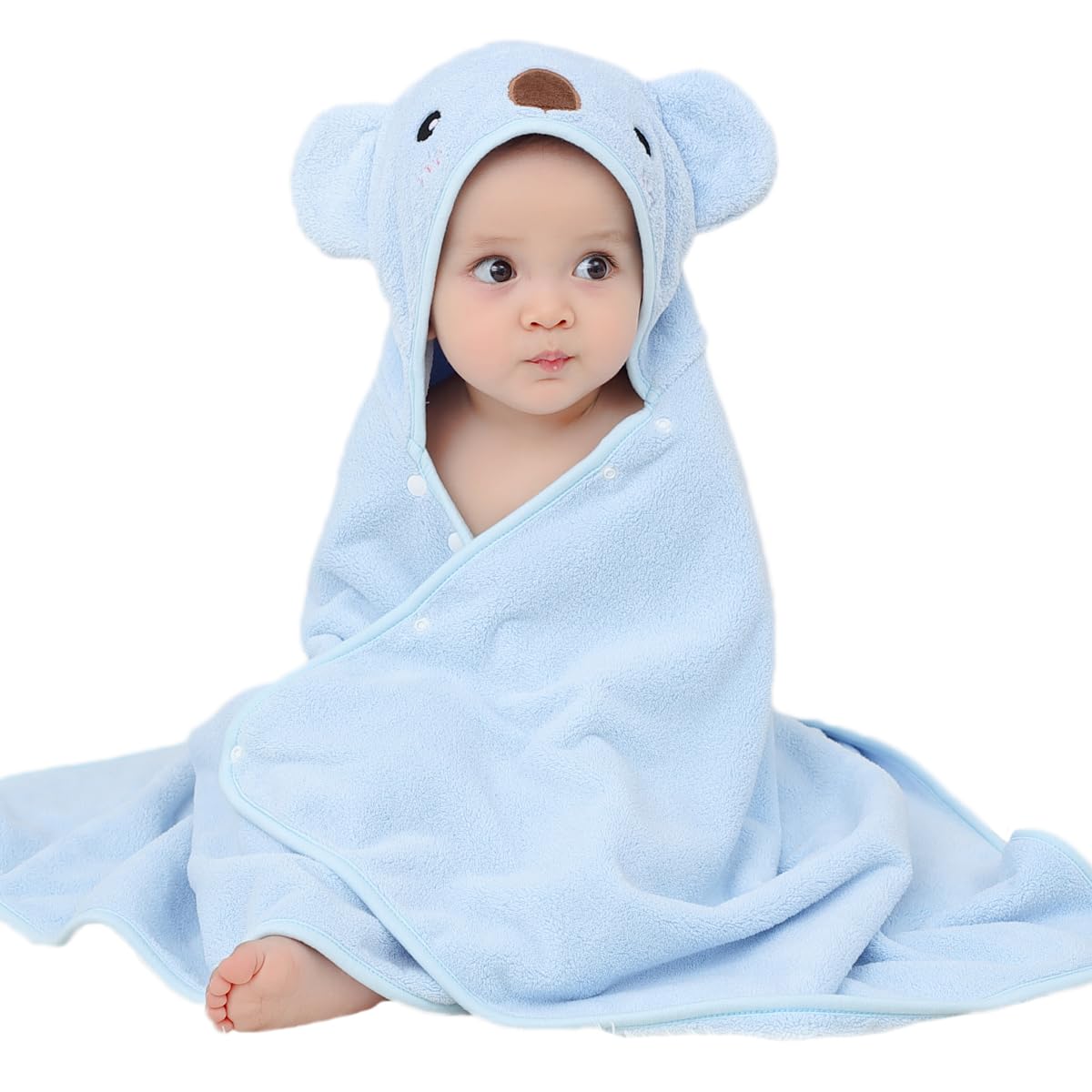Vauwmsr Baby Hooded Bath Towel Extra Large Thick Absorbent Toddler Children Hooded Blanket Bathrobe Poncho Towel, 55" x 28"